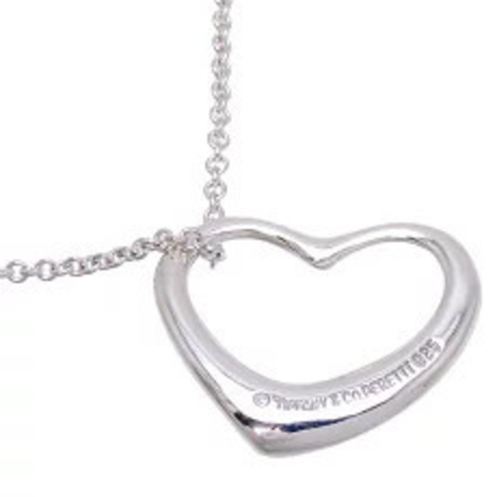 Tiffany Co Open Heart Necklace Sterling Silver